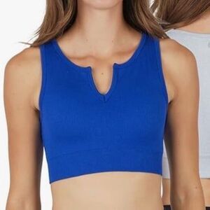 Workout Cropped Blue Tank Top